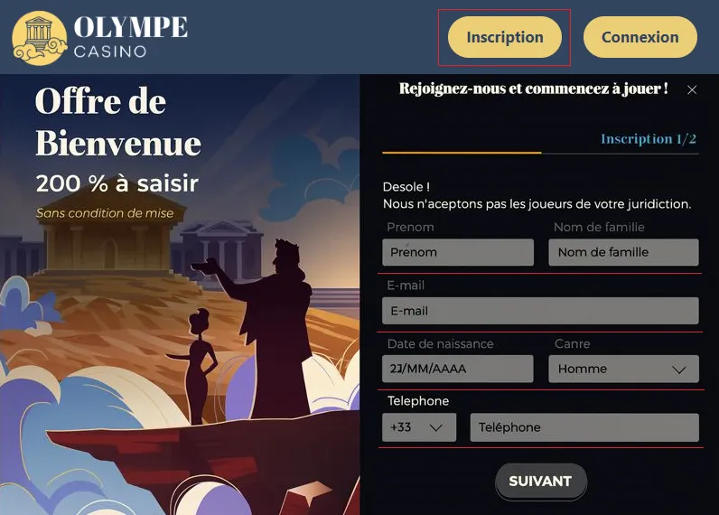 Inscription et connexion